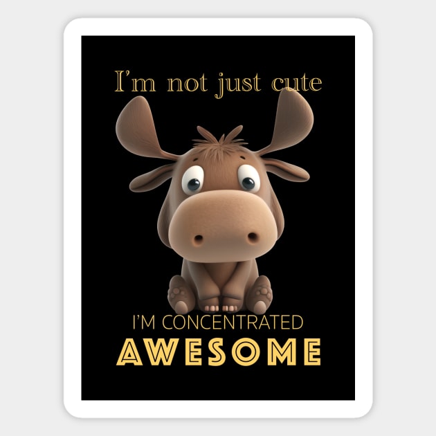 Stag Concentrated Awesome Cute Adorable Funny Quote Magnet by Cubebox